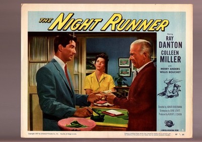THE NIGHT RUNNER-RAY DANTON-1957-LOBBY CARD VF