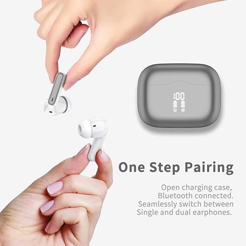 Wireless Earbuds, 2025 Bluetooth 5.4 Headphones in Ear with 4 ENC Dark Gery - Picture 3 of 6
