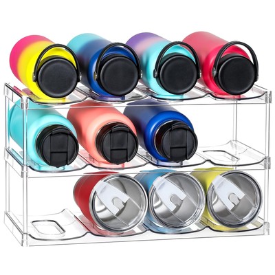LARGER Compartment - 3 Tier Stackable Water Bottle Organizer Holder - for Sta...