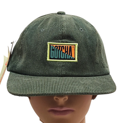 Gotcha Corduroy Hat Green Adjustable Baseball Cap
