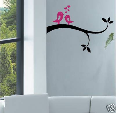 LOVE BIRDS ON A BRANCH - Vinyl Wall Decal HOME DECOR | eBay