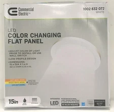 Commercial Electric Panel Light 74212/HD, 15" Flush Mount Dimmable LED, White