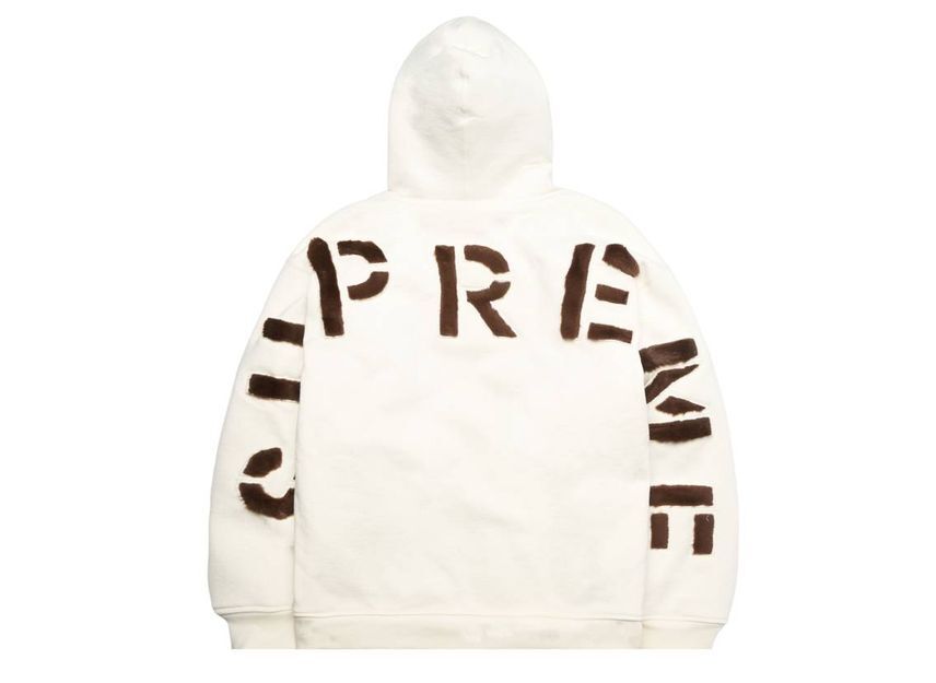 Supreme Faux Fur Lined Zip Up Hooded Sweatshirt Natural | eBay