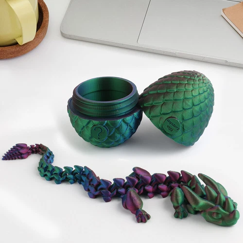 3D-gedruckter gelenkiger Kristalldrache zappeln Spielzeug im Ei Home Office Spielzeug Geschenk - Bild 51 von 55