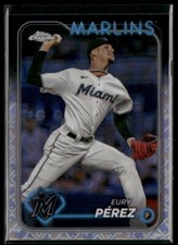 Eury Pérez 2024 Topps Chrome Logofractor #6 Miami Marlins
