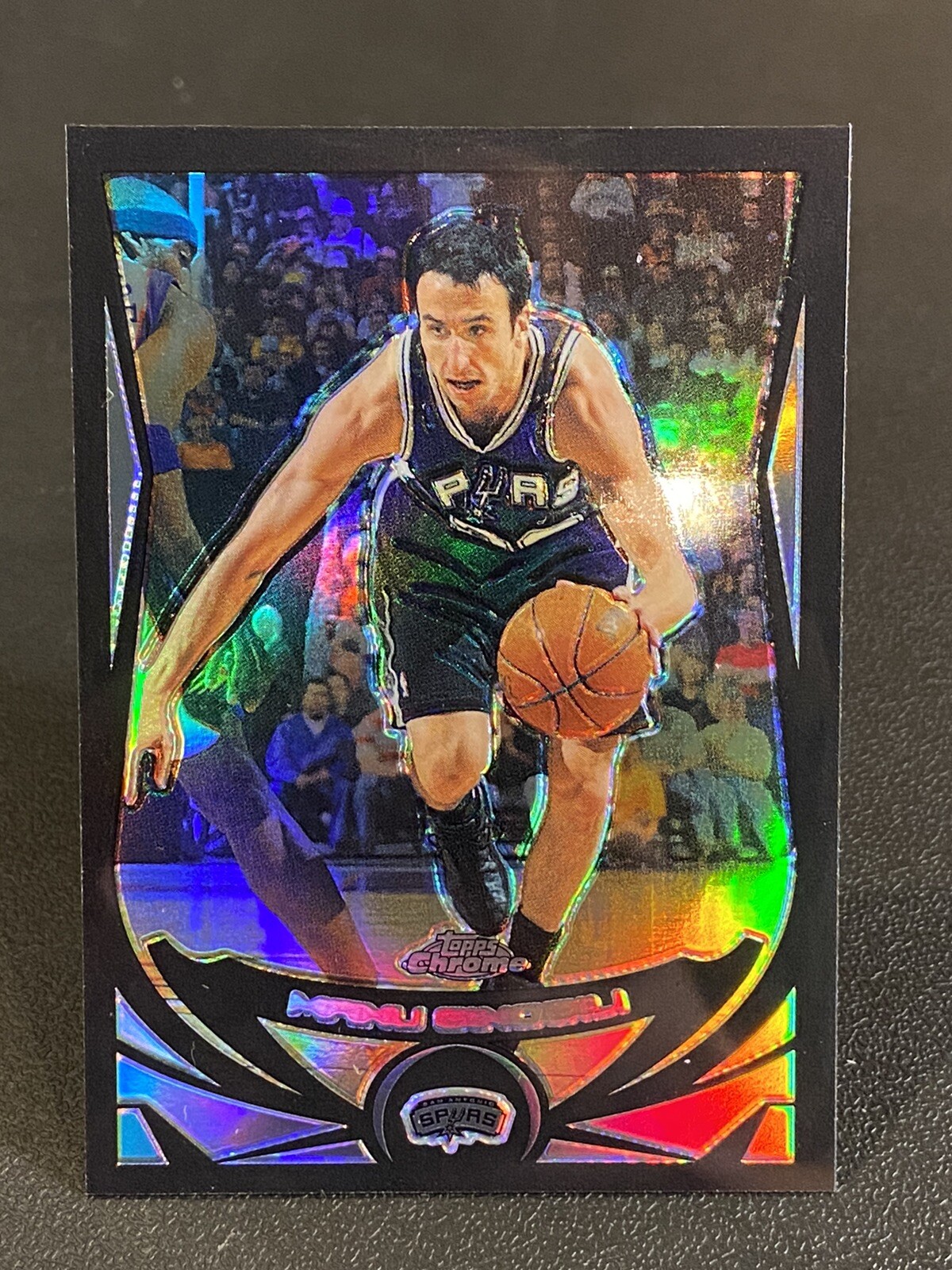 2004-05 TOPPS CHROME MANU GINOBILI BLACK REFRACTOR #391/500 SPURS LEGEND!!