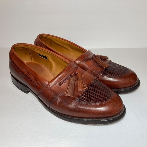 Allen Edmonds Cody Mocasines Cuero Borla Kiltie Tejido Preppy Clásico Para Hombres 9D - Imagen 2 de 15