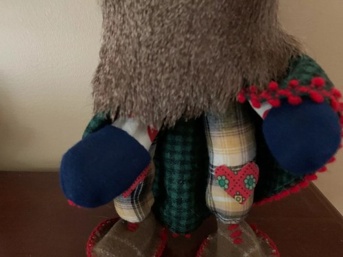 Vintage Rustic Wire Cloth Felt Kris Kringle Fur Beard 11” Doll Holiday Xmas - Picture 10 of 12