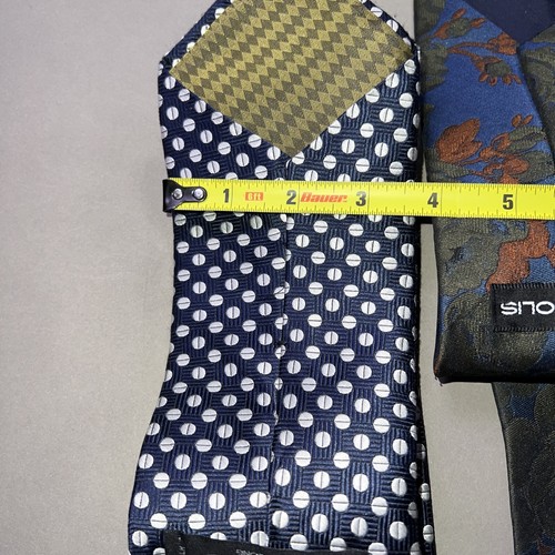 Vintage Herren Krawatten Set 7 blau abstrakt Paisley gepunktet geometrisch - Bild 9 von 9