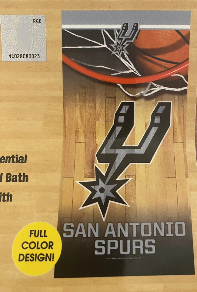 Toalha de praia San Antonio Spurs basquete NBA 30 pol. x 60 pol. - Imagem 2 de 2