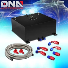 20 Gallon/78L Fuel Cell Gas Tank Aluminum+Cap+ Level Sender+ Fuel Line Hose Kit