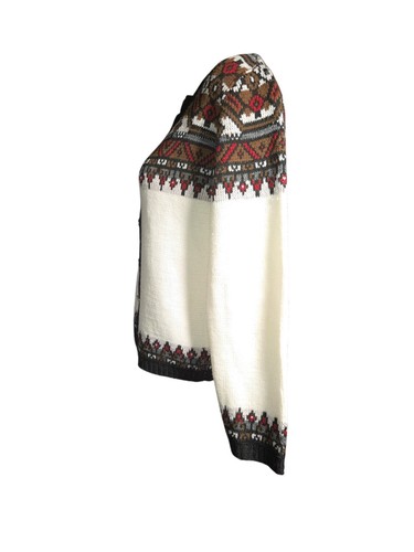 Braedon Vintage 70's 100% Virgin Orlon Acrylic Fair Isle Cardigan Size 38/L - Picture 8 of 10