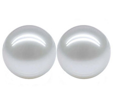 Pair of Huge 12mm Natural South Sea White Genuine Round Loose Pearl Undrilled 02