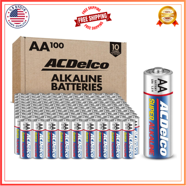 ACDelco AA Batteries, Super Alkaline AA Battery, 100-Count US-image