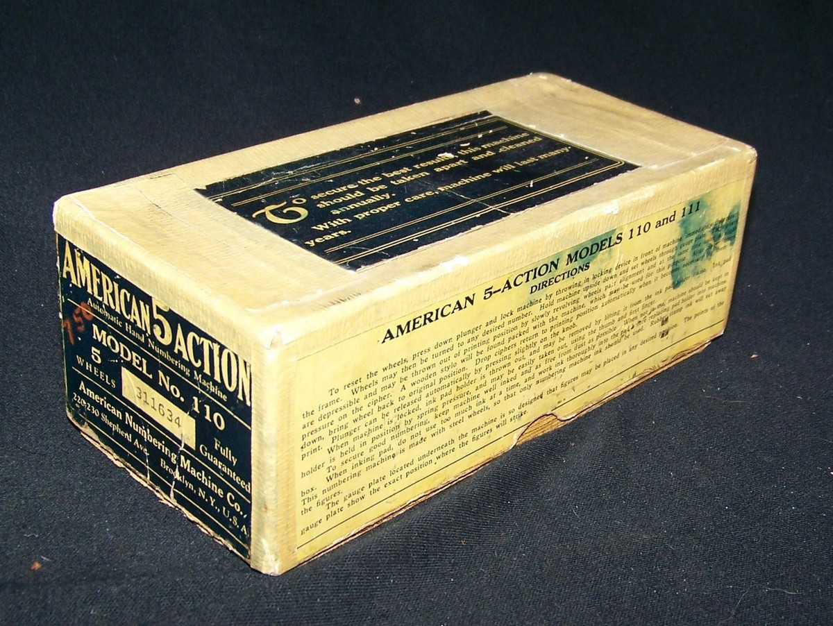 アンティーク雑貨 AMERICAN NUMBERING MACHINE 5 ACTION Vintage American 5 Action Numbering Machine & Box Model 110 | eBay