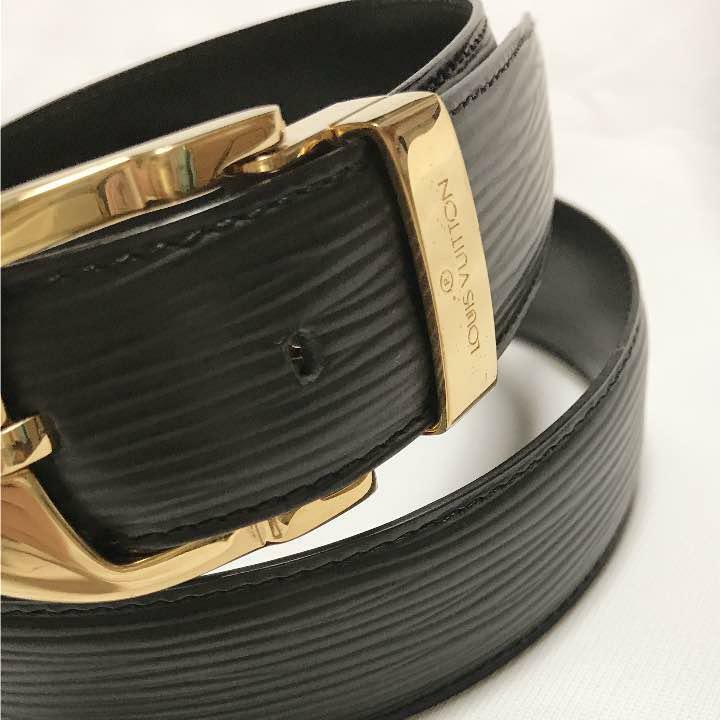 Louis Vuitton レザー ベルト ブラック　使用済み品 LOUIS VUITTON(ルイヴィトン) レザーベルト ブラック サイズ 95