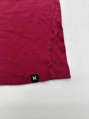 え Hurley Long Sleeve Shirt Women Medium Graphic Print Red Round Neck