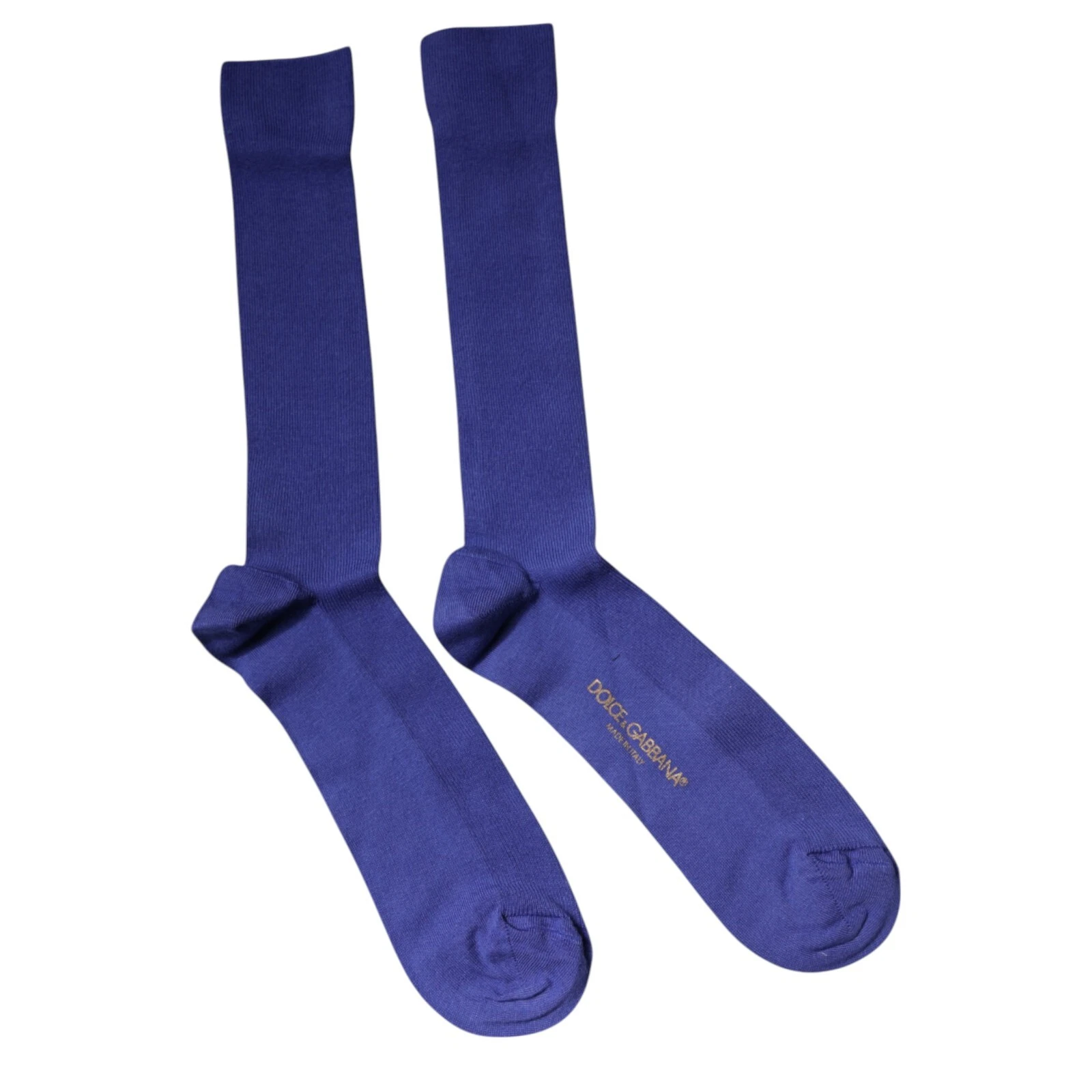 DOLCE & GABBANA Socks Purple Cotton Logo Over The Calf Accessory s. Tag L 120usd