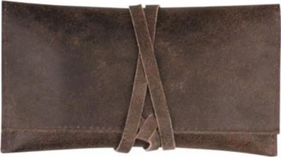 Drehertasche Leder used look braun 16cm mit Lederband und Zigarettenpapierfach - Bild 1 von 3