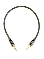 1ft 3.5mm Stereo TRS Male to Male Extension Auxiliary Audio Nylon Braided Jacket