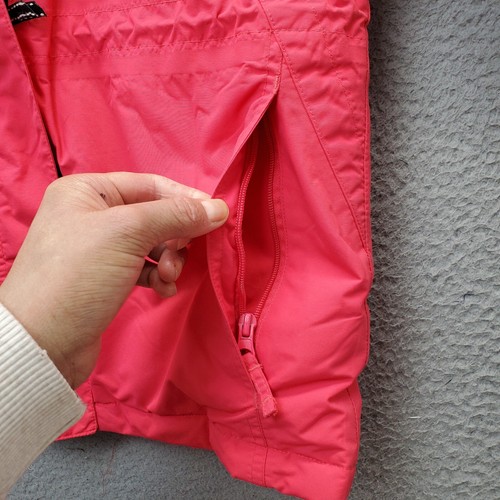 Lands' End Jacket Girls Large Pink Fleece Lined Down Hooded Pocket Full Zipper - Picture 13 of 14