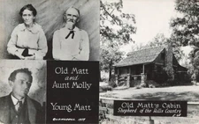 Postcard RPPC Old Young Matt Aunt Molly Cabin Shepherd of the Hills Missouri EKC
