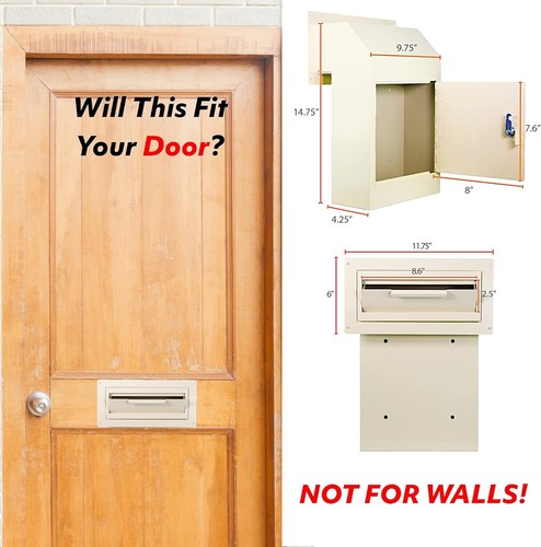 Pochar Door Drop Box for Mail, Rent, Deposit, and Night Key - Through The Door - Picture 3 of 8