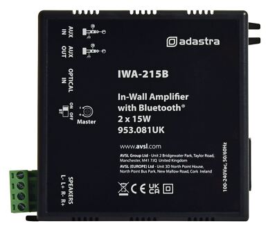 Adastra IWA215B Wandverstärker mit Bluetooth 2 x 15 W