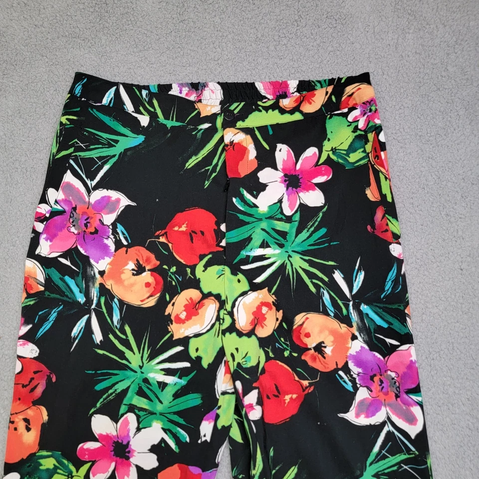 Erin London 成人中号花卉直筒女式裤子 — 第 4/4 张图片