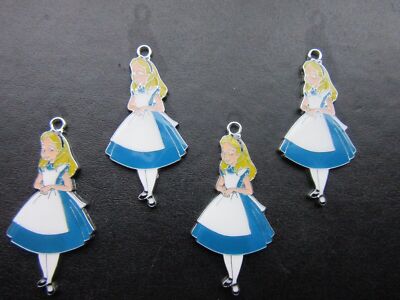 DISNEY ALICE IM WUNDERLAND CHARMS ANHÄNGER EMAILLE METALL