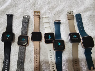 Fitbit Versa 2 Smartwatch Roségold/Schwarz/Lila OHNE LADEGERÄTE.