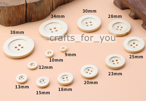 10PCS 4-HOLE WOOD ROUND BUTTON 10MM- 30MM SEWING CRAFT CLOTHIING FOR COAT/SHIRT - Picture 6 of 21