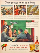 1949 Corby's Whiskey Vintage Print Ad Strange Ways to make a living