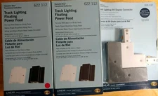 HB 90-Degree Linear Track White Connector Plus (2) Track Lighting Floating Feeds