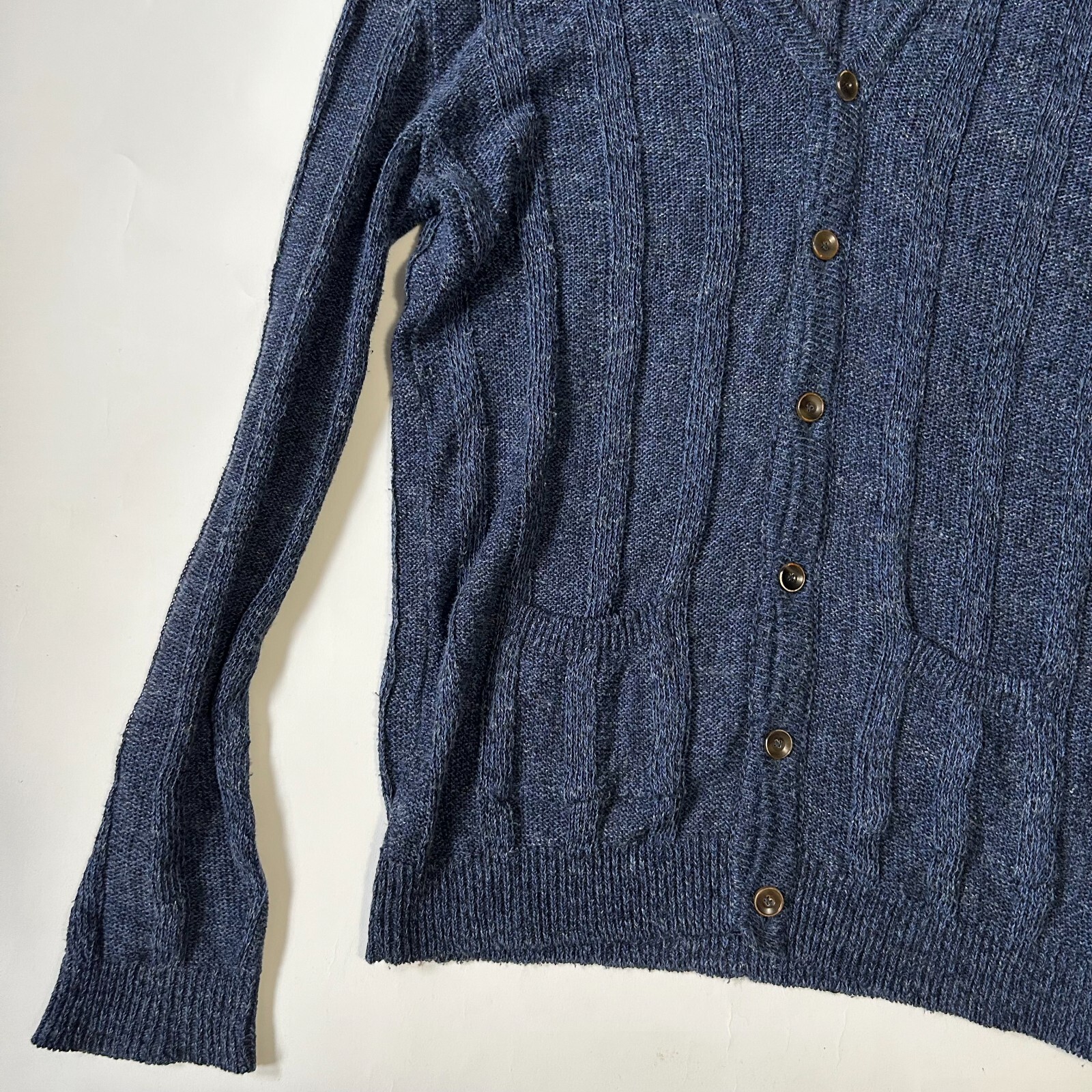 Seventy Sergio Tegon Womens size L Knit Flax / cotton cardigan sweater preppy image 4