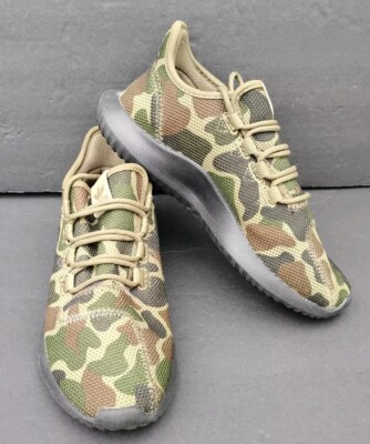 Adidas Tubular Shadow Knit Camo Sneakers Size Boys GUC Tennis Shoes