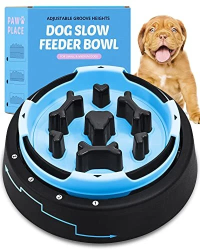 Slow Feeder Dog Bowls Anti-Slip Dog Cat Food Bowl for Slow Down Eating