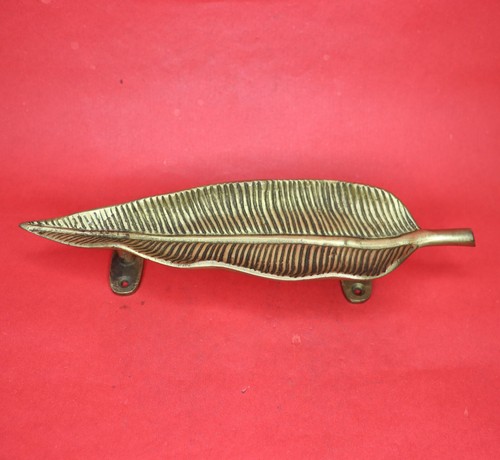 Leaf Shape Vintage Victorian Finish Handmade Brass Door Pull Handles Home Décor - Picture 7 of 12
