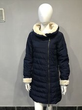 Gelert Outdoor Navy Padded Coat Ladies Sz 10 Faux Fur Vgc Used Walking