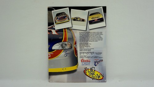 Tarjeta del equipo de carreras Sterling Marlin Coors 1997 - autografiada por Sterling - Imagen 5 de 6