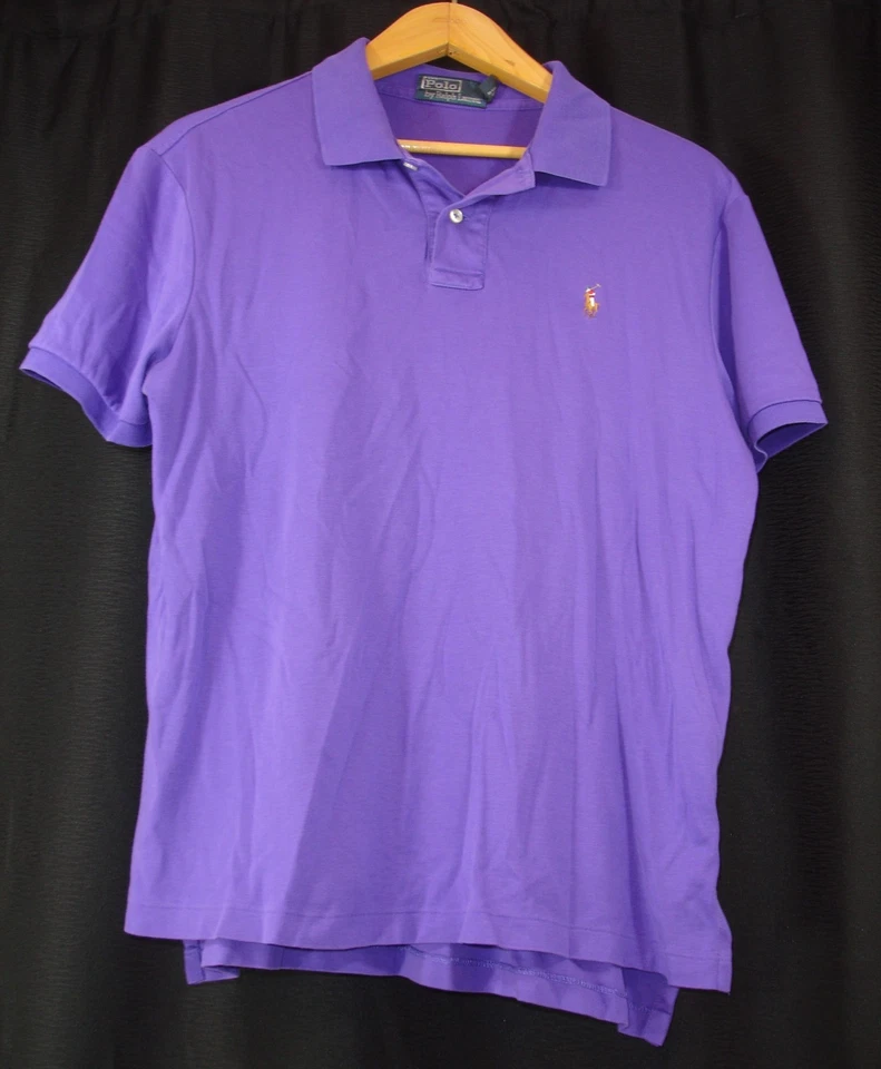 Polo Ralph Lauren Para Hombres L Púrpura Manga Corta Polo Marrón Poni Rojo/Blanco Jinete Foto 2 de 4