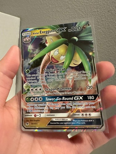 1x Pokemon Alolan Exeggutor GX 74/111 Crimson Invasion Sun & Moo NM 11119#014-16