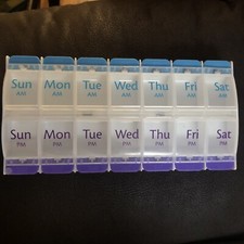 Pill Box Organizer Case 14 Compartments 7 Daily AM PM Slot 2 Times a Day