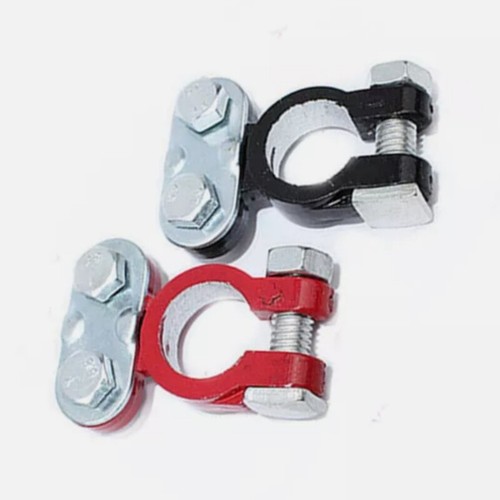 2PCS Positive Negative Car Battery Cable Terminals Top Post Connectors Clamp New - Picture 12 of 13