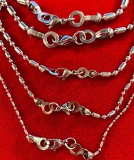 1.5-4.5MM 16-108" STAINLESS STEEL SILVER BALL OVAL BEAD CHAIN LOBSTER CLASP