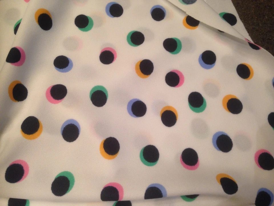 Tela acrílica vintage para ropa 3 yardas 62" lunares multicolor transco textiles Foto 2 de 4