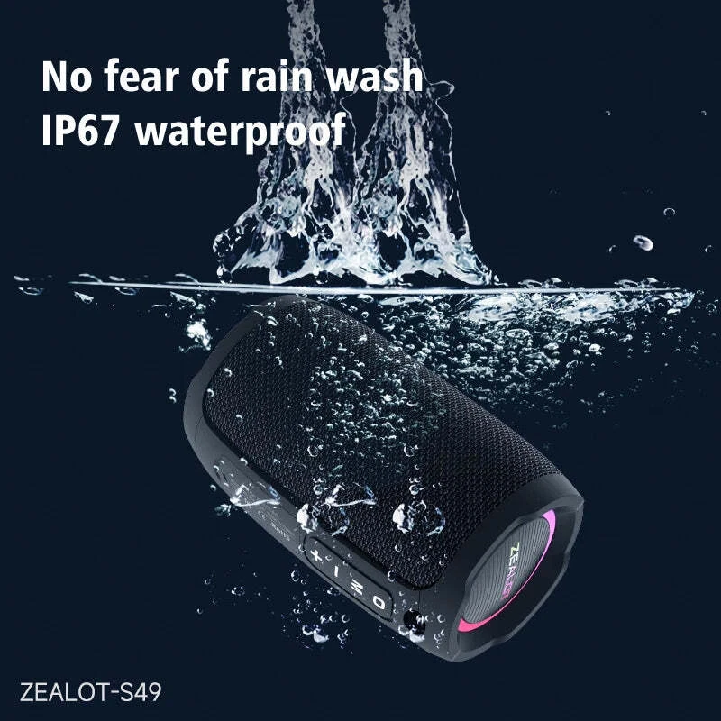 Zealot S49 20W Portable Ourdoor Wireless Subwoofer Speaker,Waterproof IPX 6,Dual - Image 3 of 4