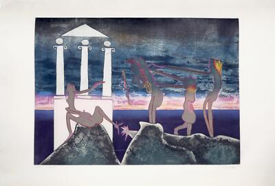 Roberto Matta, 10PM from L'Arc Obscur des Heures, Aquatint Etching, Signed and n