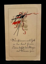 WW1 German Postcard With Flags