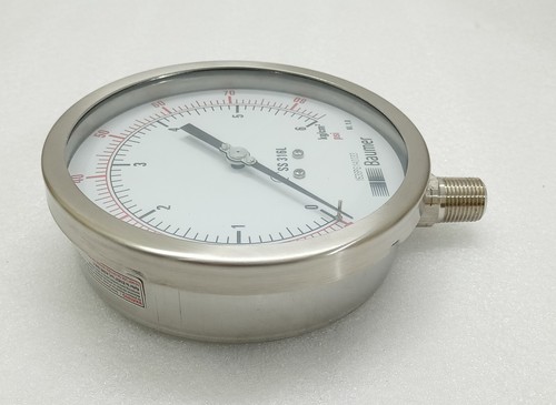 Misuratore di pressione Baumer 6 kg 1/2" PNL 150 mm inferiore (12 disponibili) - Foto 4 di 6